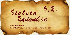 Violeta Radunkić vizit kartica